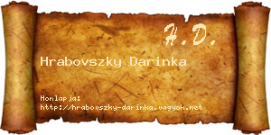 Hrabovszky Darinka névjegykártya